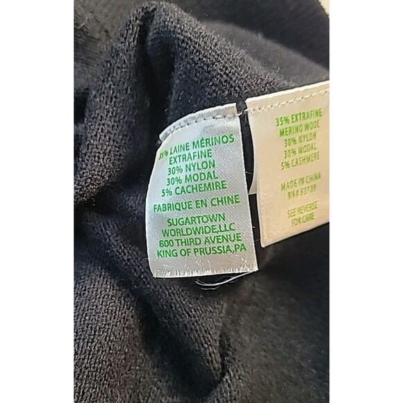 Lilly Pulitzer Odetta Sweater XL Black Sparkly Collar Wool Cashmere EUC - Picture 10 of 11